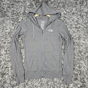 The North Face Hoodie Womens XS Gray Full Zip Standard Fit Logo Sweatshirt